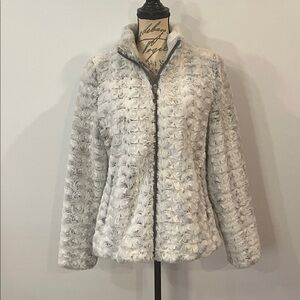 Krimson Klover ‘Katia’ plush fleece zip front jacket L